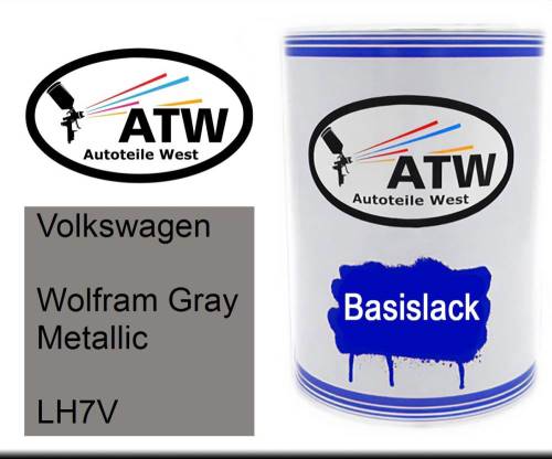 Volkswagen, Wolfram Gray Metallic, LH7V: 500ml Lackdose, von ATW Autoteile West.